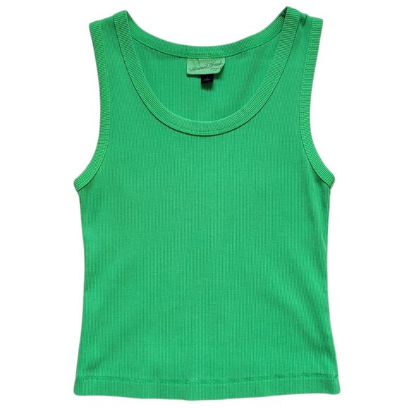 Universal Thread Cropped Tank Top Ribbed Green Womens Size Small - Picture 1 of 7